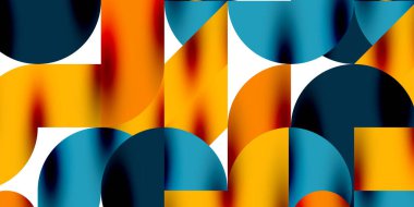 Teknik, dairesel şekilleri, geometrik sanatı en aza indirir. Vektör modern çemberler