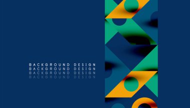 Renkli üçgenler kare geometrik tasarımı daire içine alır. Duvar kağıdı, afiş, arkaplan, kart, kitap illüstrasyonu, iniş sayfası için soyut arkaplan