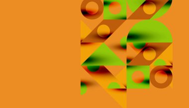 Renkli üçgenler kare geometrik tasarımı daire içine alır. Duvar kağıdı, afiş, arkaplan, kart, kitap illüstrasyonu, iniş sayfası için soyut arkaplan