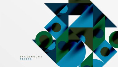 Renkli üçgenler kare geometrik tasarımı daire içine alır. Duvar kağıdı, afiş, arkaplan, kart, kitap illüstrasyonu, iniş sayfası için soyut arkaplan