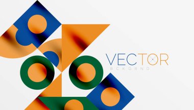 Renkli üçgenler kare geometrik tasarımı daire içine alır. Duvar kağıdı, afiş, arkaplan, kart, kitap illüstrasyonu, iniş sayfası için soyut arkaplan