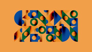 Renkli üçgenler kare geometrik tasarımı daire içine alır. Duvar kağıdı, afiş, arkaplan, kart, kitap illüstrasyonu, iniş sayfası için soyut arkaplan