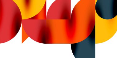 Teknik, dairesel şekilleri, geometrik sanatı en aza indirir. Vektör modern çemberler