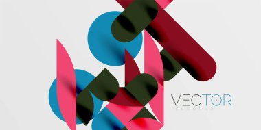 Daireler, yarı daireler, kareler ve yuvarlak şekiller mozaik tekno sanat eserleri. Duvar Kağıdı, Sancak, Arkaplan, Kart, Kitap İllüstrasyonu, İniş Sayfası