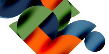 Gölge etkisi parlak daireler ve yuvarlak üçgenler geometrik modern sanat. Duvar Kağıdı, Sancak, Arkaplan, Kart, Kitap İllüstrasyonu, İniş Sayfası