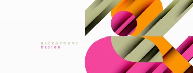 Çember ve çizgi geometrik arka plan. Duvar kağıdı, pankart, arkaplan ya da iniş için çapraz çizgileri olan yuvarlak şekiller