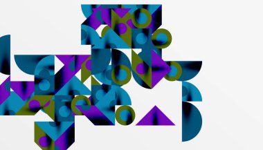 Renkli üçgenler kare geometrik tasarımı daire içine alır. Duvar kağıdı, afiş, arkaplan, kart, kitap illüstrasyonu, iniş sayfası için soyut arkaplan