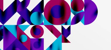 Geometrik neo desenler. Kapaklar, afişler, el ilanları ve posterler ve diğer şablonlar için soyut arkaplan