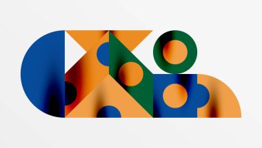 Renkli üçgenler kare geometrik tasarımı daire içine alır. Duvar kağıdı, afiş, arkaplan, kart, kitap illüstrasyonu, iniş sayfası için soyut arkaplan