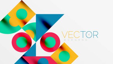 Renkli üçgenler kare geometrik tasarımı daire içine alır. Duvar kağıdı, afiş, arkaplan, kart, kitap illüstrasyonu, iniş sayfası için soyut arkaplan