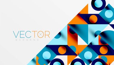 Renkli üçgenler kare geometrik tasarımı daire içine alır. Duvar kağıdı, afiş, arkaplan, kart, kitap illüstrasyonu, iniş sayfası için soyut arkaplan