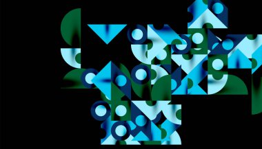 Renkli üçgenler kare geometrik tasarımı daire içine alır. Duvar kağıdı, afiş, arkaplan, kart, kitap illüstrasyonu, iniş sayfası için soyut arkaplan