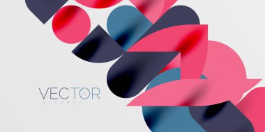 Daireler, yarı daireler, kareler ve yuvarlak şekiller mozaik tekno sanat eserleri. Duvar Kağıdı, Sancak, Arkaplan, Kart, Kitap İllüstrasyonu, İniş Sayfası