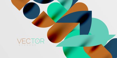 Daireler, yarı daireler, kareler ve yuvarlak şekiller mozaik tekno sanat eserleri. Duvar Kağıdı, Sancak, Arkaplan, Kart, Kitap İllüstrasyonu, İniş Sayfası