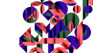 Neo memphis geometrik deseni daireler, kareler ve çizgilerle. Kapaklar, afişler, el ilanları ve posterler ve diğer şablonlar için pop sanatları soyut arka plan