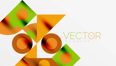 Renkli üçgenler kare geometrik tasarımı daire içine alır. Duvar kağıdı, afiş, arkaplan, kart, kitap illüstrasyonu, iniş sayfası için soyut arkaplan