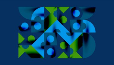 Renkli üçgenler kare geometrik tasarımı daire içine alır. Duvar kağıdı, afiş, arkaplan, kart, kitap illüstrasyonu, iniş sayfası için soyut arkaplan