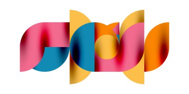 Gölge etkisi parlak daireler ve yuvarlak üçgenler geometrik modern sanat. Duvar Kağıdı, Sancak, Arkaplan, Kart, Kitap İllüstrasyonu, İniş Sayfası