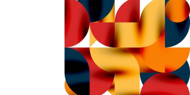 Teknik, dairesel şekilleri, geometrik sanatı en aza indirir. Vektör modern çemberler