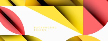 Çember, kare ve çiçek yapraklı geometrik arkaplan. Duvar kağıdı, pankart, arkaplan veya iniş için yuvarlak şekiller