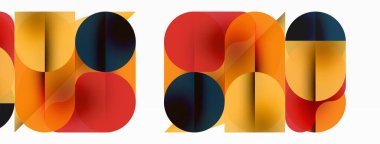 Minimum yuvarlak şekilli geometrik soyut arkaplan. Çember tasarımı. Duvar kağıdı, afiş, arkaplan veya iniş için moda tekno iş şablonu