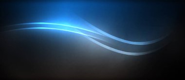 Neon parlayan daire ışınları, karanlıkta ışık saçan yuvarlak çizgiler, gezegen tarzı neon dalga çizgileri. Duvar kağıdı, afiş, arkaplan için enerji yüklü elektrik konsept tasarımı