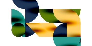 Teknik, dairesel şekilleri, geometrik sanatı en aza indirir. Vektör modern çemberler