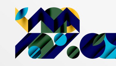 Neo memphis geometrik deseni daireler, kareler ve çizgilerle. Kapaklar, afişler, el ilanları ve posterler ve diğer şablonlar için pop sanatları soyut arka plan