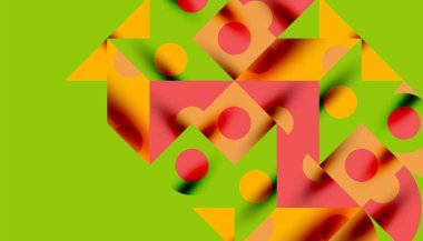 Renkli üçgenler kare geometrik tasarımı daire içine alır. Duvar kağıdı, afiş, arkaplan, kart, kitap illüstrasyonu, iniş sayfası için soyut arkaplan