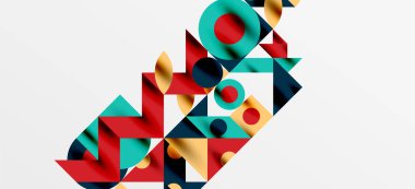 Geometrik neo desenler. Kapaklar, afişler, el ilanları ve posterler ve diğer şablonlar için soyut arkaplan