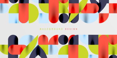 Daireler, yarı daireler, kareler ve yuvarlak şekiller mozaik tekno sanat eserleri. Duvar Kağıdı, Sancak, Arkaplan, Kart, Kitap İllüstrasyonu, İniş Sayfası