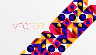 Renkli üçgenler kare geometrik tasarımı daire içine alır. Duvar kağıdı, afiş, arkaplan, kart, kitap illüstrasyonu, iniş sayfası için soyut arkaplan