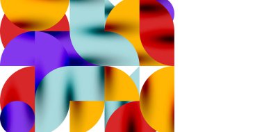 Teknik, dairesel şekilleri, geometrik sanatı en aza indirir. Vektör modern çemberler