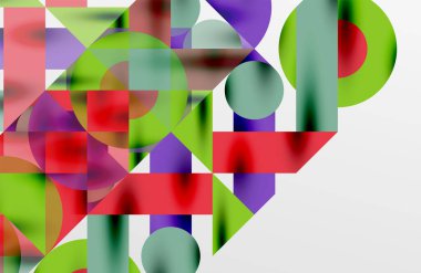 Daireler ve gölgeler. Renkli yuvarlak elementler, üçgenler, yarı daireler ve diğer şekiller. Duvar Kağıdı, Sancak, Arkaplan, Kart, Kitap İllüstrasyonu, İniş Sayfası