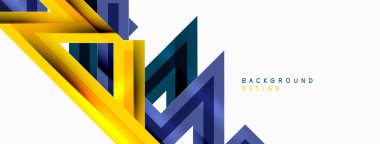 Çizgi zig zag dinamik geometrik soyut arkaplan. Gölge ve ışık efektli renkli çizgiler, çeşitli rotalar konsepti. Duvar kağıdı, bayrak, arkaplan, kart için vektör illüstrasyonu