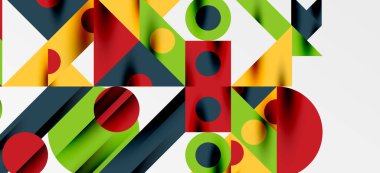 Geometrik neo desenler. Kapaklar, afişler, el ilanları ve posterler ve diğer şablonlar için soyut arkaplan