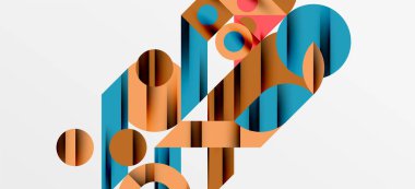 Geometrik neo desenler. Kapaklar, afişler, el ilanları ve posterler ve diğer şablonlar için soyut arkaplan