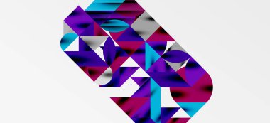 Geometrik neo desenler. Kapaklar, afişler, el ilanları ve posterler ve diğer şablonlar için soyut arkaplan