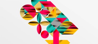 Geometrik neo desenler. Kapaklar, afişler, el ilanları ve posterler ve diğer şablonlar için soyut arkaplan