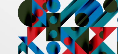 Geometrik neo desenler. Kapaklar, afişler, el ilanları ve posterler ve diğer şablonlar için soyut arkaplan