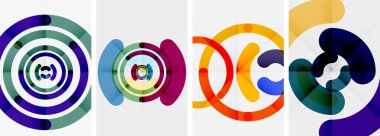 Çizgi tasarım çember posterleri. Duvar kağıdı, bayrak, arkaplan, kart, kitap illüstrasyonu için vektör illüstrasyonu, iniş sayfası