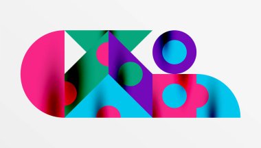 Renkli üçgenler kare geometrik tasarımı daire içine alır. Duvar kağıdı, afiş, arkaplan, kart, kitap illüstrasyonu, iniş sayfası için soyut arkaplan