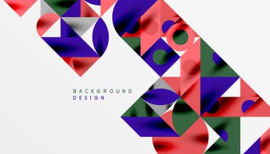 Neo memphis geometrik deseni daireler, kareler ve çizgilerle. Kapaklar, afişler, el ilanları ve posterler ve diğer şablonlar için pop sanatları soyut arka plan