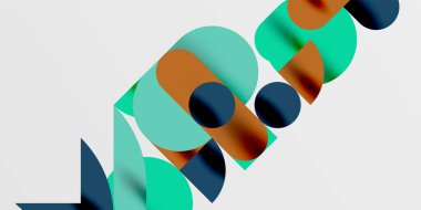 Daireler, yarı daireler, kareler ve yuvarlak şekiller mozaik tekno sanat eserleri. Duvar Kağıdı, Sancak, Arkaplan, Kart, Kitap İllüstrasyonu, İniş Sayfası