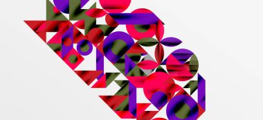 Geometrik neo desenler. Kapaklar, afişler, el ilanları ve posterler ve diğer şablonlar için soyut arkaplan