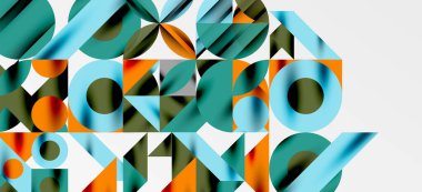 Geometrik neo desenler. Kapaklar, afişler, el ilanları ve posterler ve diğer şablonlar için soyut arkaplan