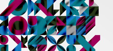 Geometrik neo desenler. Kapaklar, afişler, el ilanları ve posterler ve diğer şablonlar için soyut arkaplan