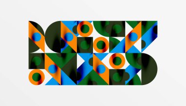 Renkli üçgenler kare geometrik tasarımı daire içine alır. Duvar kağıdı, afiş, arkaplan, kart, kitap illüstrasyonu, iniş sayfası için soyut arkaplan