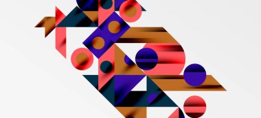 Geometrik neo desenler. Kapaklar, afişler, el ilanları ve posterler ve diğer şablonlar için soyut arkaplan