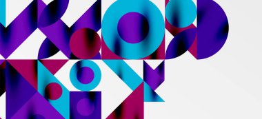 Geometrik neo desenler. Kapaklar, afişler, el ilanları ve posterler ve diğer şablonlar için soyut arkaplan